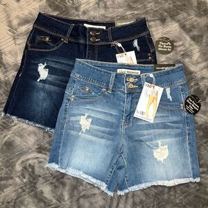 ⭐️2 Pairs⭐️ YMI~Wanna Betta Butt Mid-Rise Jean Shorts 🆕 Sz 1